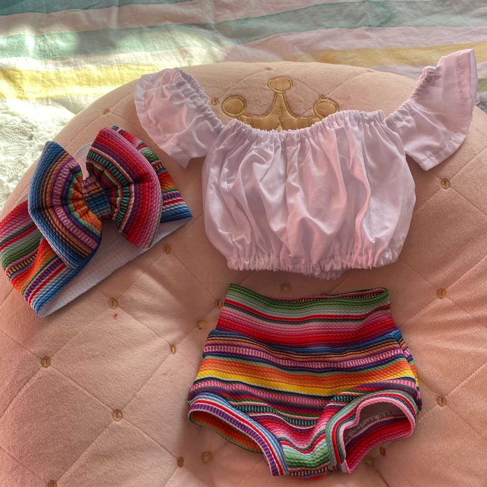 Beautiful colorful baby girl outfit set